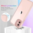 thumbnail image 3 of for iPhone 11 Case Sparkly Diamond Crystal Metal Bling Camera Lens Cover Back Clear & Matte Bumper Silicone Shockproof Protective Case + Screen Protector for Girls and Women -Pink, 3 of 12