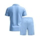 thumbnail image 5 of Mangas de Mano para Hombres Casual Sólido de Manga Corta Cuello Redondo Blusa Y Pantalones Cortos Conjunto, Traje de Dos Piezas de Poliéster de Moda para el Uso Diario de Primavera Verano, 5 of 6
