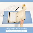 thumbnail image 5 of Dailycode 2 Pack Pencil Pouch for 3 Ring Binder Smooth Zipper Folders with Pockets Clear Window Pencil Case, Soft Light Blonde Wood Grain, 5 of 6