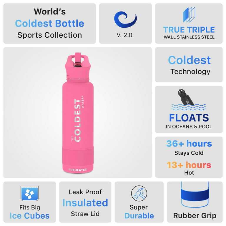 ICEWATER - 40 oz Insulated Water Bottle With Auto Straw Lid and Carry  Handle, Leakproof Lockable Lid…See more ICEWATER - 40 oz Insulated Water  Bottle