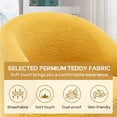 thumbnail image 6 of LuxyHoom Swivel Barrel Chair with Teddy Fabric, Swivel Accent Chair, Comfy Sherpa Round Accent Chair, Swivel Club Armchair for Nursery Living Room Bedroom (Yellow), 6 of 12