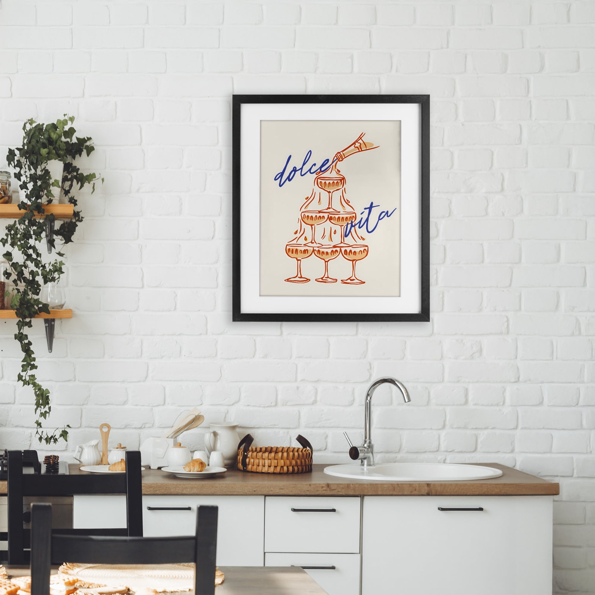 Stupell Industries Dolce Vita Champagne Tower Black Framed Print Under Glass, design by The Prints Vibe