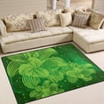 thumbnail image 2 of Coolnut 80 x 58 inches Lightweight Soft Area Rug Mat Indoor Floor Rugs Home Decoration for Kids Room Living Room Green Flower Lines Pattern, 2 of 6