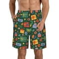 thumbnail image 2 of Uemuo Christmas Gift Pattern Men's Swim Trunks Hawaiian Beach Bathing Suit Swimsuits Beach Quick-Dry Shorts with Pockets-Medium, 2 of 9