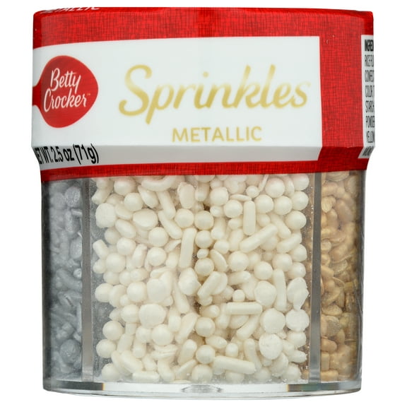 Pack of 12, Betty Crocker Sprinkles Metallic 4 Cell, 2.5 oz