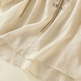 thumbnail image 4 of Camiseta de Trabajo de Manga Corta con Cuello en V Bordada con la Sensación de Lino, Transpirable Poliéster Spandex Top Casual para la Oficina de Verano, 4 of 7