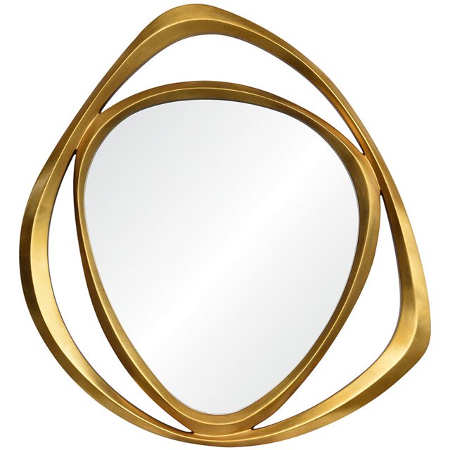 Renwil Moderne Glamour Miroir Décoratif en Feuille d'Or