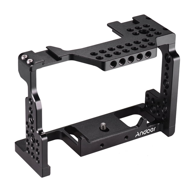 Jaula de cámara Cámara andoer para cámara de video Película de video Fabricación Estabilizador Aleación de aluminio Tornillo de 1/4 pulgada con zapata fría para cámara Sony A7II / A7III / A7SII / A7M3 Andoer Jaula de cámara