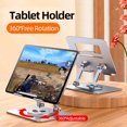 thumbnail image 4 of Support de Tablette Rotatif à 360° pour iPad, Support de Tablette Pliable Réglable, Support de Téléphone en Aluminium Compatible avec iPad Pro/ Air/ Mini, 4 of 17