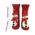 thumbnail image 2 of Handmade Knitted Snowman Christmas Stockings - Festive Xmas Hanging Stockings for Adults, Fireplace Mantle Decor, Holiday Party Gift, Red, 2 of 4