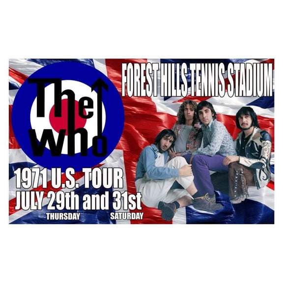 THE WHO REPLICA FOREST HILLS 1971 CONCERT POSTER
