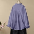 thumbnail image 4 of Womens Cotton Button Down Shirt 2024 Fall Casual Long Sleeve Solid Color Shirts Loose Work Tops with Pockets, 4 of 4