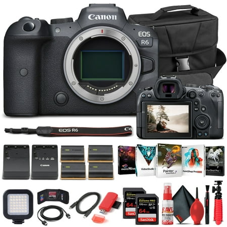 Canon EOS R6 Mirrorless Camera Body Only 4082C002 - Pro Bundle