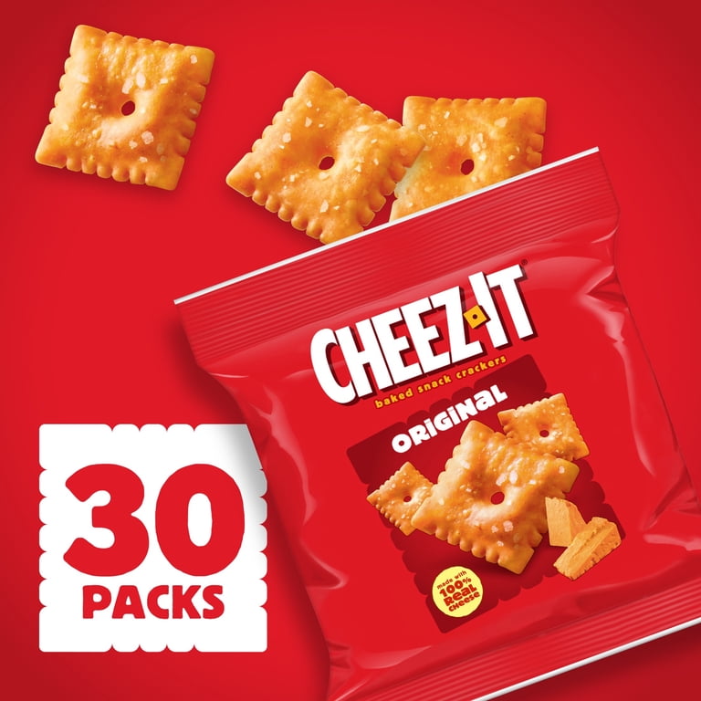 Cheez-It, Cheese Crackers, 30 Count, Original Baked Snack