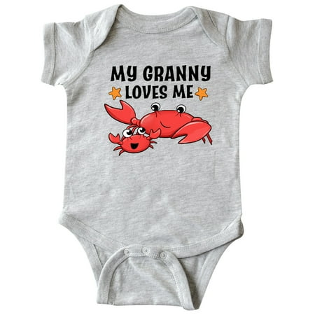 

Inktastic My Granny Loves Me- cute crab family Gift Baby Boy or Baby Girl Bodysuit