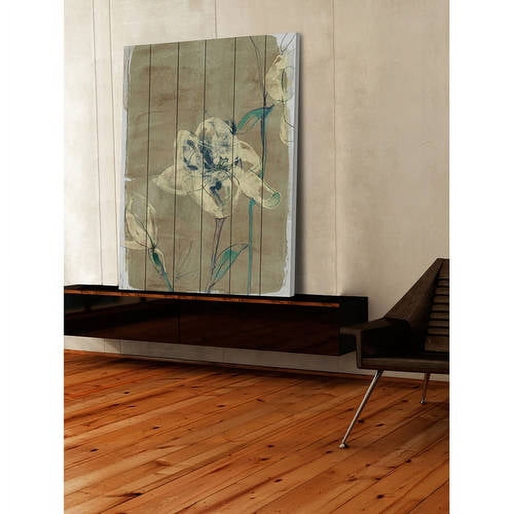 "Floral Vignette II" Painting Print on White Wood