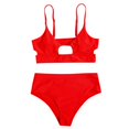 thumbnail image 3 of Gibobby Conjunto de Bikini Traje de baño Moda de verano Tirantes plateados Traje de baño dividido Traje de baño sexy Traje de baño de color sólido(Negro,G), 3 of 5