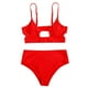 thumbnail image 3 of Gibobby Conjunto de Bikini Traje de baño Moda de verano Tirantes plateados Traje de baño dividido Traje de baño sexy Traje de baño de color sólido(Negro,M), 3 of 5