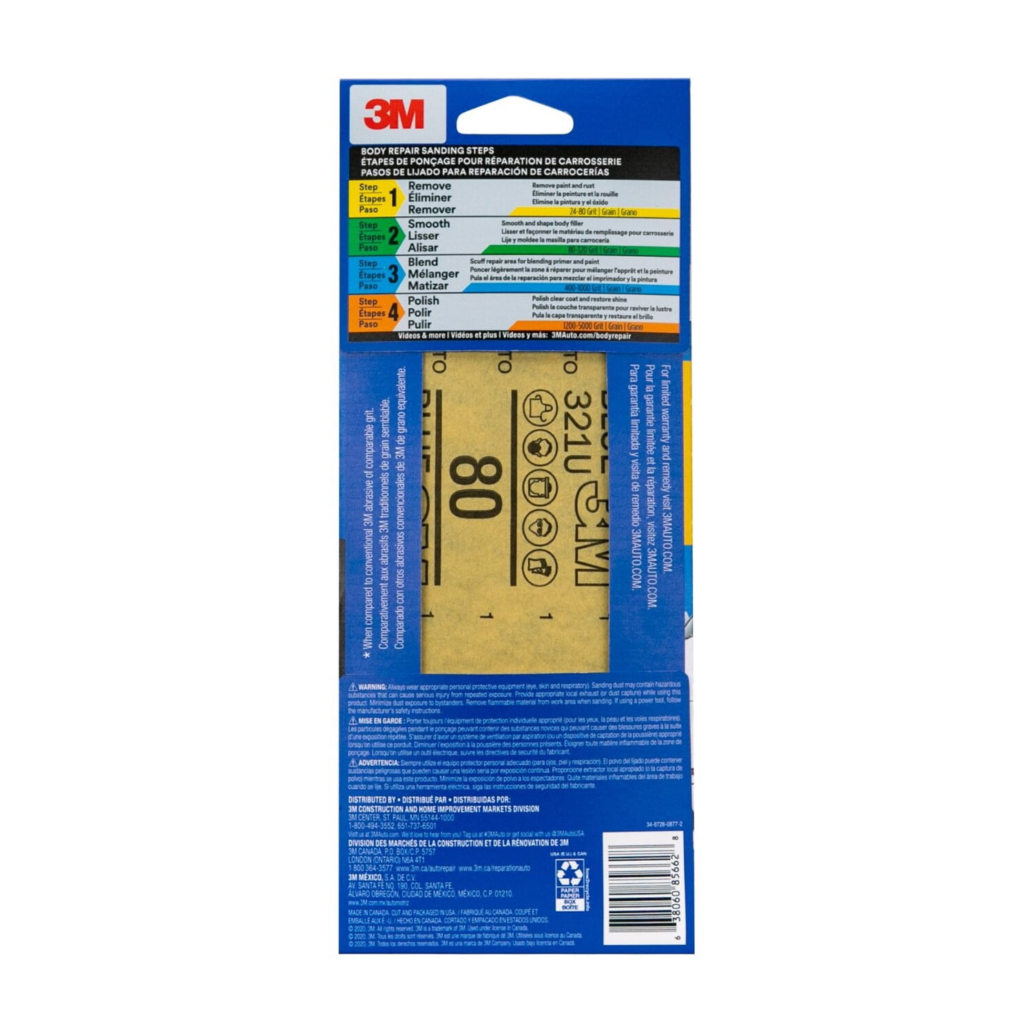 (2 pack) 3M Blue Technology Sandpaper, 3 2/3 in X 9 in, 80 Grit, 6-Pack