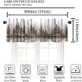 thumbnail image 5 of Misty Forest Valance Curtain, Rustic Farmhouse Pine Tree Landscape Country Woodland Deer Print Blackout Short Window Drape for Kitchen Living Room Bedroom, 54x18inch, 5 of 6