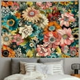 thumbnail image 2 of ONETECH Colorful Floral Tapestry Boho Flower Wall Hanging Multi Color Bohemian Flowers Plant Tapestries Botanical Nature Scenery Aesthetic Tapestry Decor for Bedroom Home Party, 2 of 6