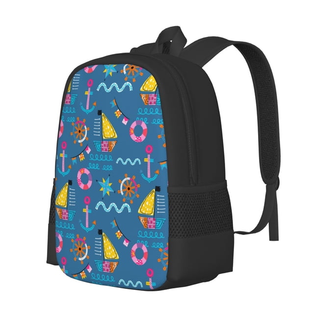 Balery Sailboat With Sailing Mochila para hombre y mujer - Tela Oxford 600D resistente - Gran capacidad, resistente al agua, ideal para la escuela, viajes y senderismo