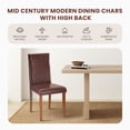 thumbnail image 4 of IULULU Set of 4 High-Back Dining Chair, PU Leather Elegant Design Home Kitchen Furniture, Solid Wood Legs, Brown, 4 of 8