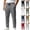 Army Green, variant on Men Drawstring Elastic Waist Straight Tapered Quick Dry Waffle Pants Dual Side Slip Pockets Breathable Gym Commute Summer Athletic Trousers Gray S
