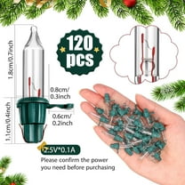 YUYAN-120 Count Christmas Replacement Mini Light Bulbs with Green Base Christmas Tree Incandescent Wire String Lights Replacement Bulbs for Xmas Indoor Outdoor Decoration(Warm White,2.5v X 0.1a)