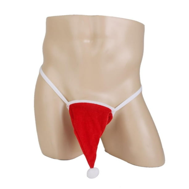 para hombre esponjoso s Navidad ropa interior Colco Hombres Santa Hat G String Panties Walmart en linea