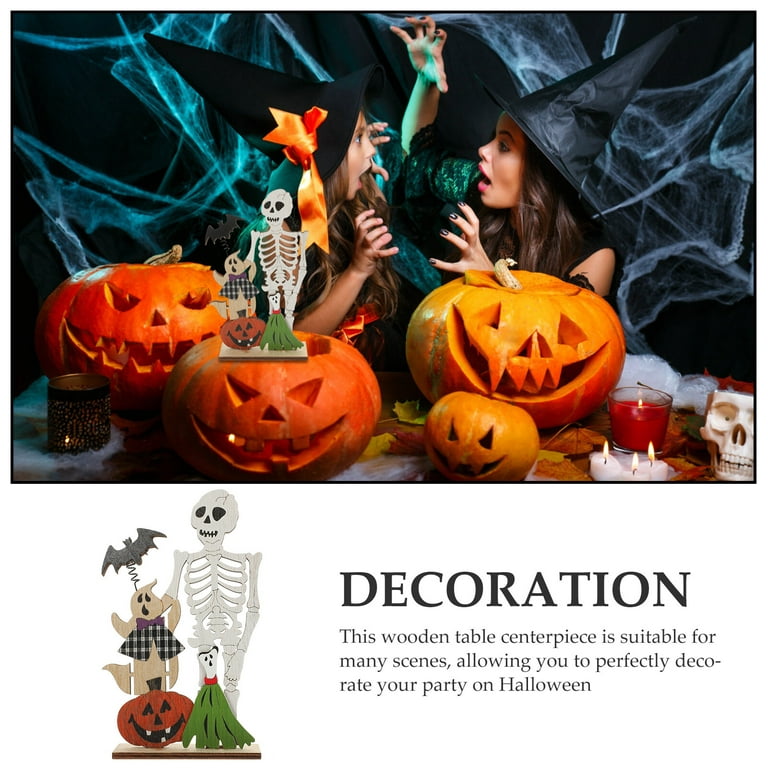 Wooden Human Skeleton Decor Wood Sign Ornament Halloween Craft