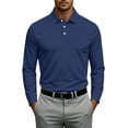 thumbnail image 2 of Trgacdwlo S-4XL Men's Long Sleeve Polo Shirts Quick Dry Collared Men's Henley Shirts Lightweight Work Outdoor Athletic Men Golf Shirt XXL, 2 of 7