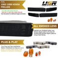 thumbnail image 4 of USR DEPO 92-96 Prelude Bumper Lights - Front Smoke Parking Turn Signal Lamp Set (Left + Right) Compatible with 1992-1996 Honda Prelude S and Si VTEC (All Smoked Lens, 4 Pieces Set), 4 of 9