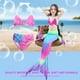 thumbnail image 4 of Conjunto de bikini de traje de baño para niñas de 3 piezas con trajes de baño de sirvienta de mar con cola de pez (200), 4 of 10