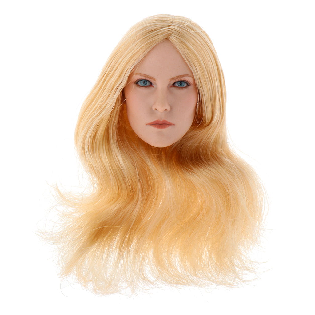 Orange 1/6 Female Head Sculpt Long Hair Head Europe Girl Head Fit HT Figure 