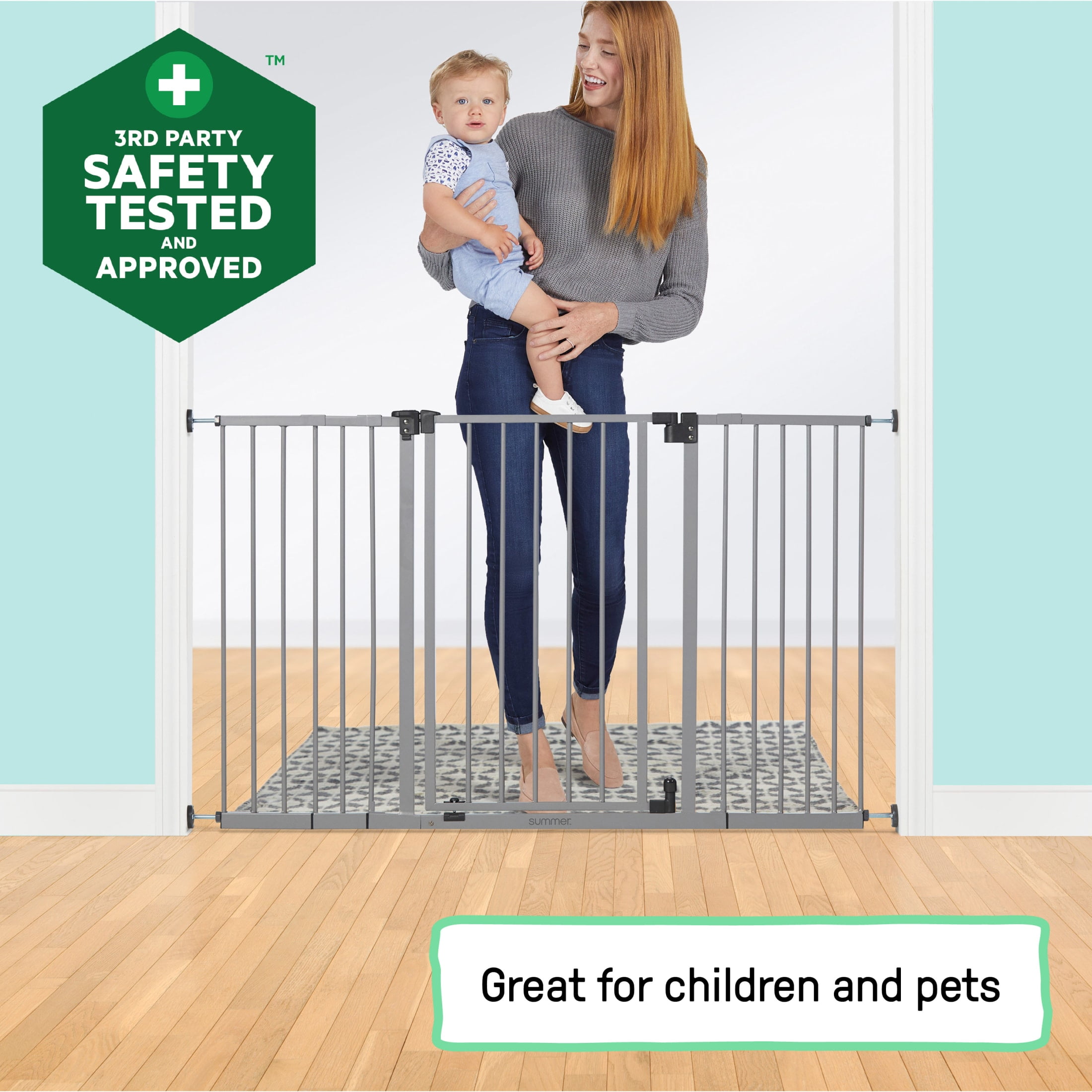 Summer by Ingenuity Central Station Safety Pet and Baby Gate, 28.5 - 52" Wide, 30" Tall - Gray