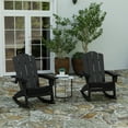 thumbnail image 3 of Merrick Lane Adirondack Rocking Chair with Cup Holder, Weather Resistant HDPE Adirondack Rocking Chair in Black, 3 of 11