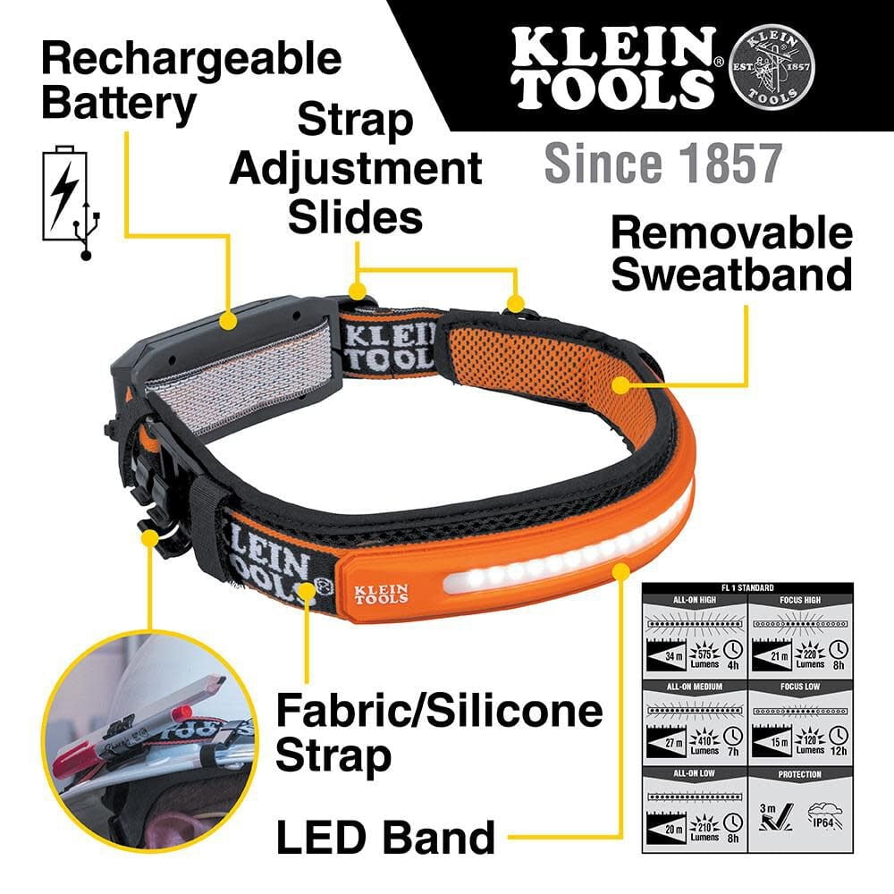 Klein Tools Wide-Beam Headlamp with Strap