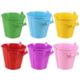 thumbnail image 1 of MasteelfCA 6pcs Interesting Mini Bucket Toy Child Sand Buckets Tinplate Beach Bucket, 1 of 7
