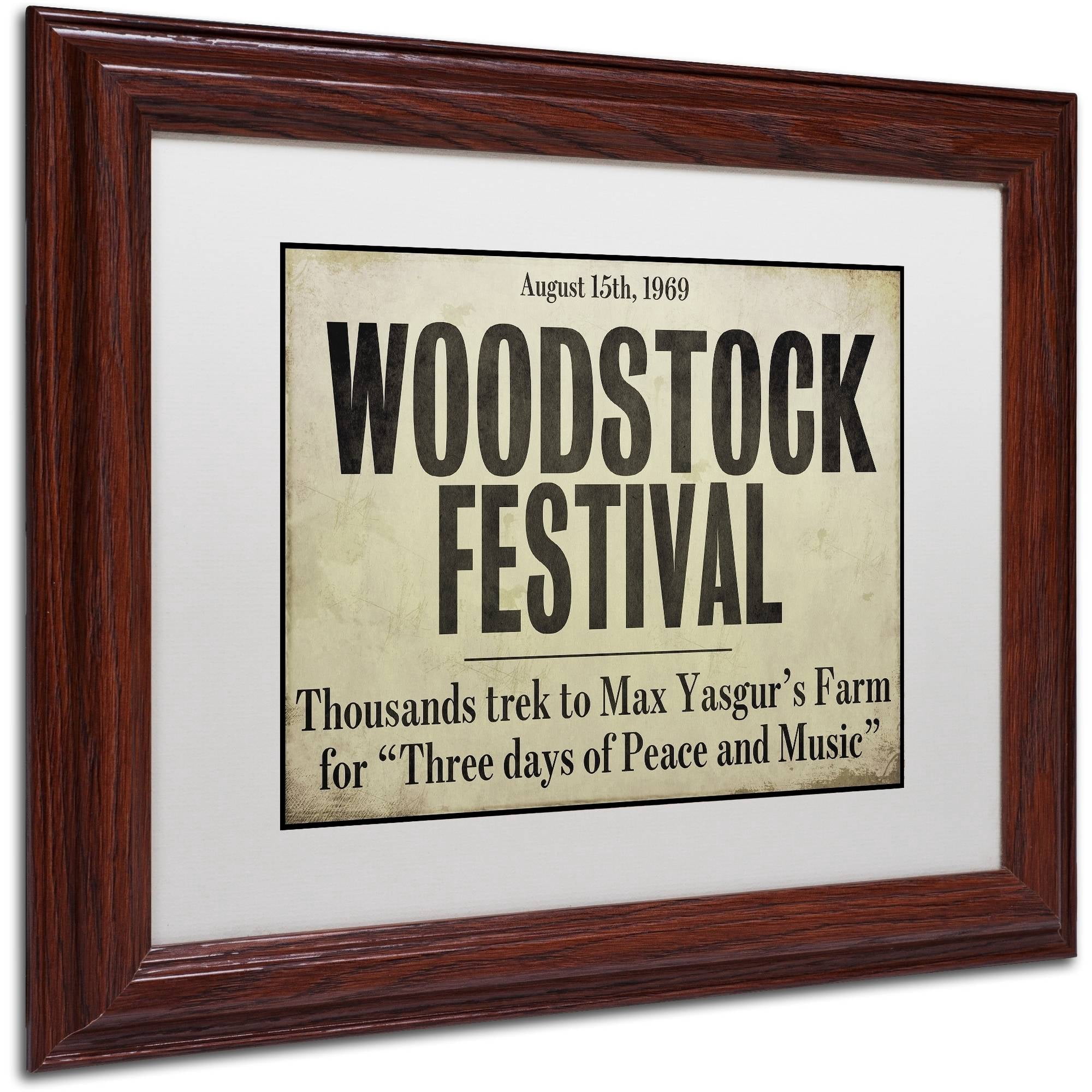 Trademark Fine Art "Woodstock" Canvas Art by Color Bakery White Matte, Wood Frame