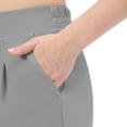 thumbnail image 5 of Cagogo Women Plus Size High Waisted Capri Pants with Pockets Solid Straight Leg Cropped Trousers Elegant Office Casual Summer Lounge Pants, Gray S, 5 of 8