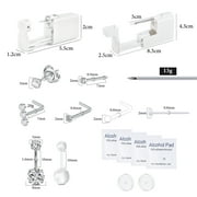 Professional Body Piercing Kit for Lip/Navel/Tongue/Ear/Nose/Belly Button, Safe Piercing Gun Kits,Silver