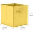 thumbnail image 4 of EZOWARE Set of 6 Foldable Fabric Basket Bins, 10.5"x10.5"x11" Collapsible Storage Organizer Cube with Handle for Clothes Nursery Toys - Yellow, 4 of 4