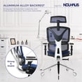 thumbnail image 4 of Nouhaus Ergonomic Office Chair Lumbar Support Aluminum Alloy Backrest, High Back Mesh Computer Desk Chair with Adjustable Headrest, 4D Armrest and Premium Wheels, 4 of 7