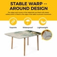 thumbnail image 4 of Vintage Oil Light Table Cloths for 6 Foot Rectangle Tables, Spring Flowers Leaves Candles Retro Patio Waterproof Elastic Fitted Tablecloths, Washable Rectangular Table Cover for Camping, 4 of 8