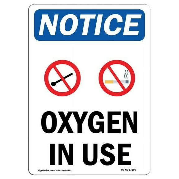 SignMission  OSHA Notice Sign - Oxygen in Use