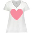 thumbnail image 3 of Inktastic Pink Valentine's Day Heart Women's Plus Size V-Neck T-Shirt, 3 of 5