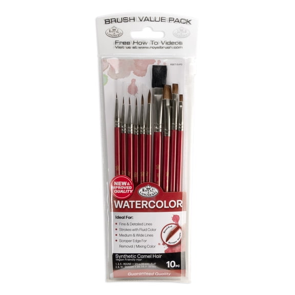 Royal & Langnickel - 10pc Super Value Synthetic Watercolor Artist Brush Set