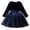 Blue, variant on Girls Long Sleeve Party Dress 2-8 Years Ruffled Tiered Skater Gown Round Neck Floral Princess Holiday Special Occasion Chiffon Bow Dress Girls Party Dress