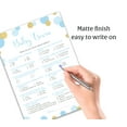 thumbnail image 4 of Blue and Gold Polka Dot Baby Shower Game — BABY TRIVIA Game — Pack of 25 — BOY Baby Shower Games, Fun Baby Facts Game, Baby Boy Shower Activity, Blue Polka Dots, Coed Co-ed Couples Shower G811-TRV, 4 of 4